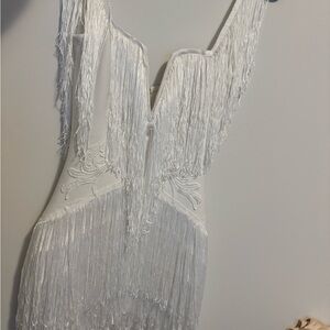 White Fringe Dress